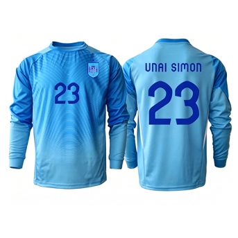 Billige Fotballdrakt Spania Unai Simon #23 Keeper Replika Hjemmedrakt VM 2026 Langermet